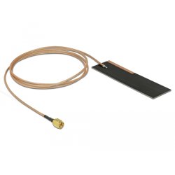 DELOCK LPWAN Antenne SMA Stecker 1 - 2 dBi RG-178 1 m PCB intern Klebemontage