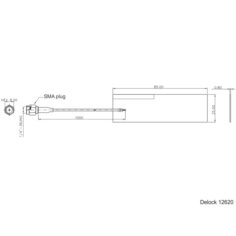 DeLOCK 12620 antenne SMA 2 dBi