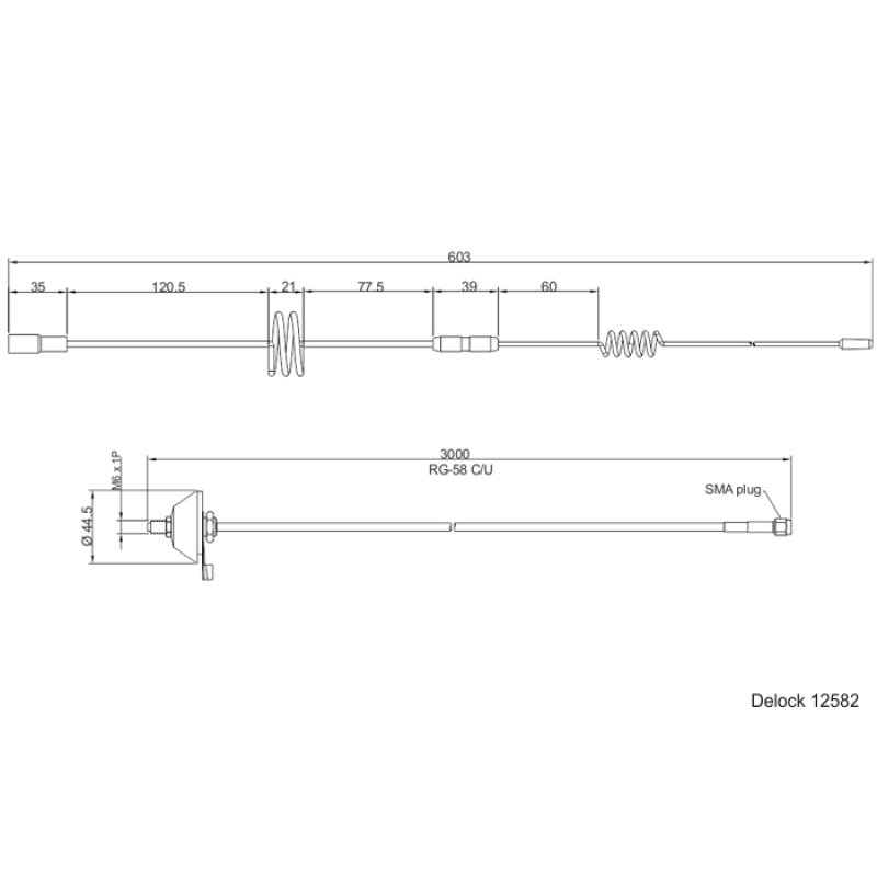 DeLOCK 12582 network antenna Omni-directional antenna SMA 7 dBi