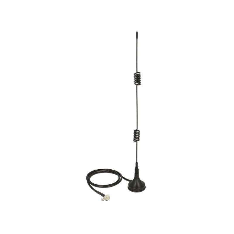 DELOCK LTE Antenne TS-9 Stecker 90 2 - 3 dBi starr omnidirektional mit magnetischem Standfuss und Anschlusskabel RG-174