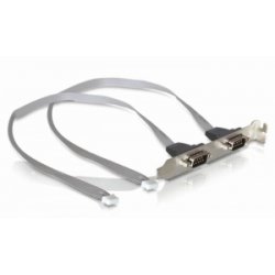 DeLOCK Slot bracket 2 x COM port (2 mm pitch) câble Série Argent DB-9