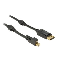 DELOCK Kabel mini Displayport 1.2 Stecker mit Schraube Displayport Stecker 2m schwarz 4K