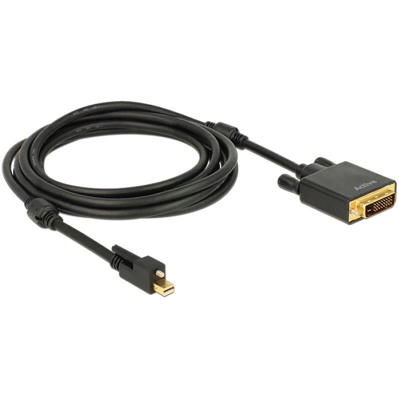 DeLOCK 83727 câble vidéo et adaptateur 3 m Mini DisplayPort DVI-D Noir