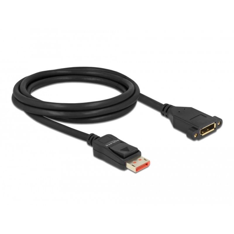 DeLOCK Câble d’extension DisplayPort à montage sur panneau 8K 60 Hz 2 m