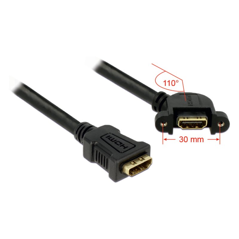 DeLOCK 0.25m 2xHDMI câble HDMI 0,25 m HDMI Type A (Standard) Noir