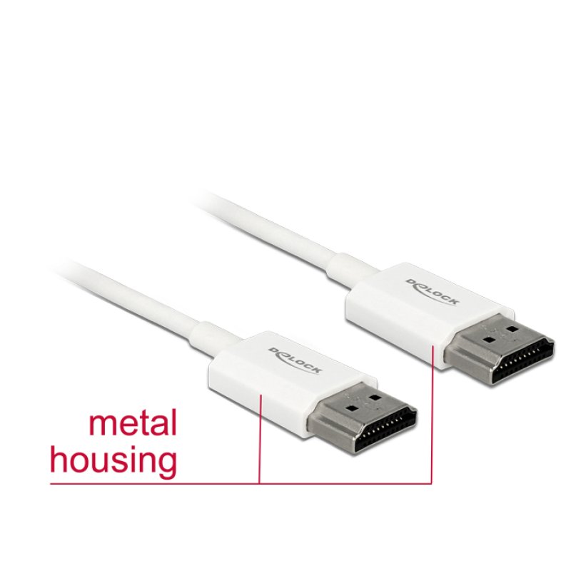 DELOCK Kabel High Speed HDMI mit Ethernet - HDMI-A Stecker HDMI-A Stecker 3D 4K 4.5 m Aktiv Slim High Quality