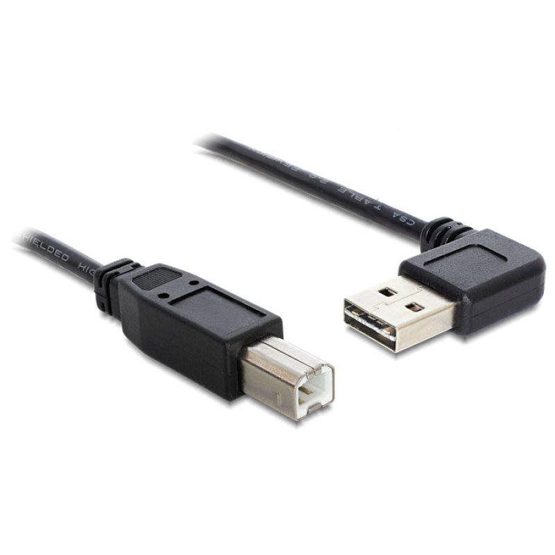 DELOCK Kabel EASY USB 2.0-A 90G gewinkelt B Stecker/Stecker 3 m