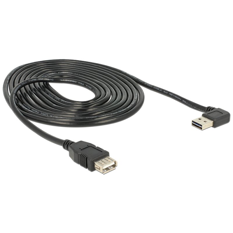 DELOCK Kabel EASY USB 2.0-A links/rechts gewinkelt Stecker USB 2.0-A Buchse 3 m