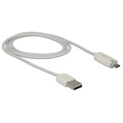 DeLOCK 1m USB 2.0 USB cable USB A Micro-USB B 0.48 Gbit/s White