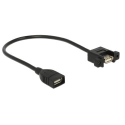 DeLOCK 0.25m 2xUSB2.0-A USB cable USB 2.0 USB A 0.48 Gbit/s Black