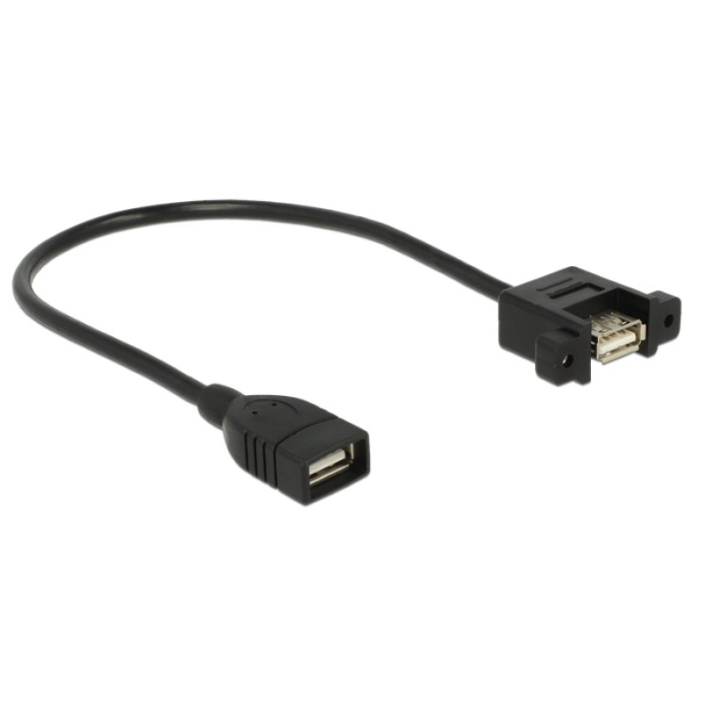 DeLOCK 0.25m 2xUSB2.0-A câble USB USB 2.0 0,25 m USB A 0,48 Gbit/s Noir
