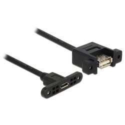 DELOCK Kabel USB 2.0 micro-B Buchse zum Einbau USB 2.0 A Buchse zum Einbau 1 m