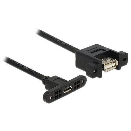 DeLOCK 1m, USB2.0 Micro-B/USB2.0-A câble USB USB A Micro-USB B 0,48 Gbit/s Noir