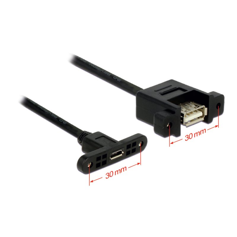 DeLOCK 1m, USB2.0 Micro-B/USB2.0-A câble USB USB A Micro-USB B 0,48 Gbit/s Noir