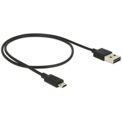DeLOCK 83845 câble USB USB 2.0 0,5 m USB A Micro-USB B Noir