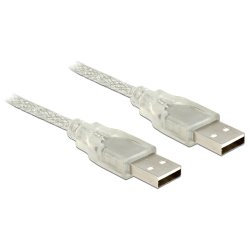 DELOCK Kabel USB 2.0 Typ-A Stecker USB 2.0 Typ-A Stecker 3 m transparent