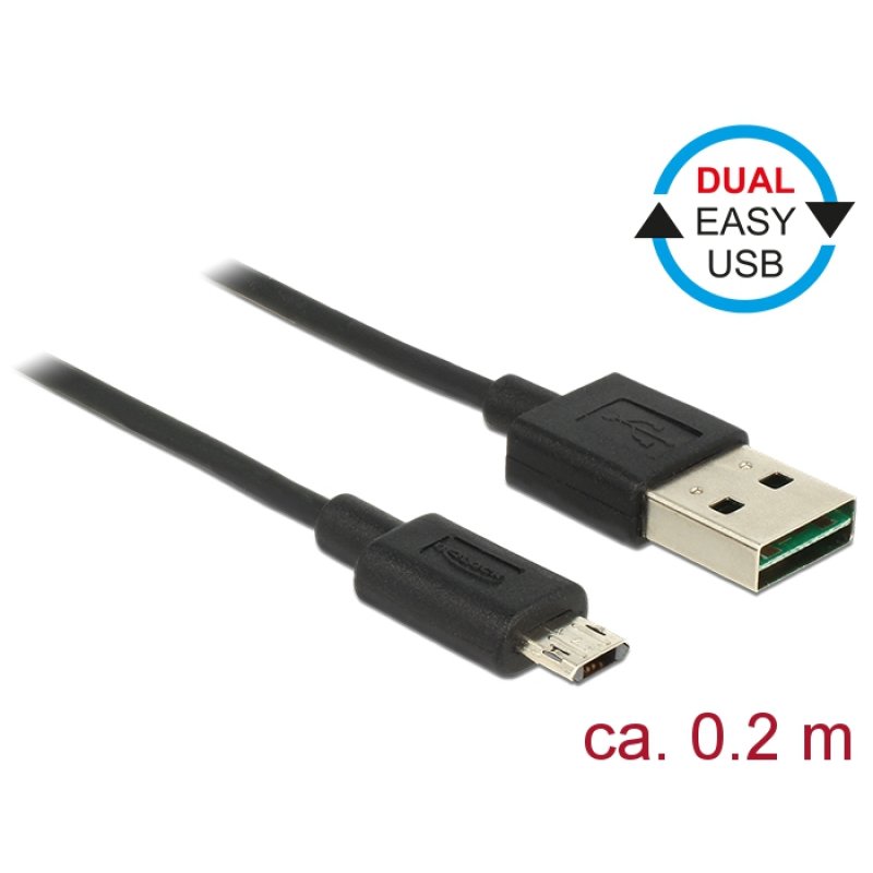 DeLOCK 84804 USB cable USB 2.0 0.2 m USB A Micro-USB B 0.48 Gbit/s Black