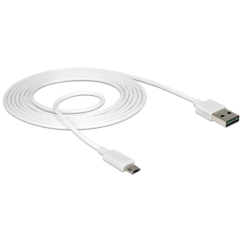 DeLOCK 84808 câble USB USB 2.0 2 m USB A Micro-USB B 0,48 Gbit/s Blanc