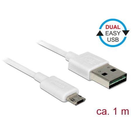DeLOCK 84807 USB cable USB 2.0 1 m USB A Micro-USB B 0.48 Gbit/s White