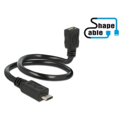 DELOCK Kabel USB 2.0 micro B Stecker USB 2.0 micro B Buchse OTG ShapeCable 35 cm