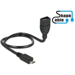 DeLOCK 0.5m, USB2.0 Micro-B/USB2.0-A câble USB 0,5 m Micro-USB B USB A 0,48 Gbit/s Noir