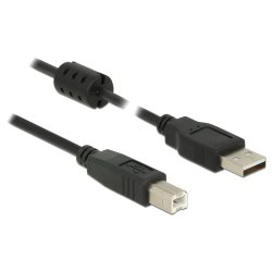 DELOCK Kabel USB 2.0 Typ-A Stecker USB 2.0 Typ-B Stecker 1.0 m schwarz