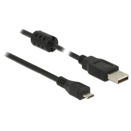 DeLOCK 5m, USB 2.0-A/USB 2.0 Micro-B USB cable USB A Micro-USB B 0.48 Gbit/s Black