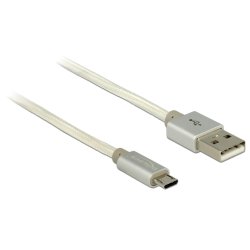 DeLOCK 1m USB 2.0-A/USB 2.0 Micro-B USB cable USB A Micro-USB B 0.48 Gbit/s White