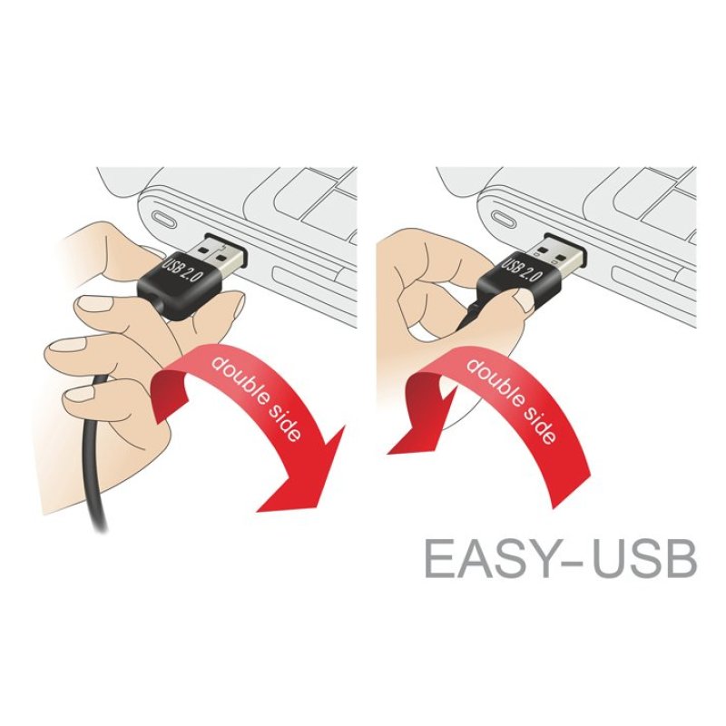 DELOCK Kabel EASY USB 2.0-A EASY Micro-B links/rechts gewinkelt Stecker/Stecker 3 m