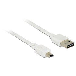 DELOCK Kabel EASY-USB 2.0 Typ-A Stecker USB 2.0 Typ Mini-B Stecker 1 m weiss