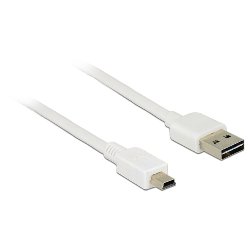 DeLOCK 1m, USB2.0-A/USB2.0 Mini-B USB cable USB A USB B 0.48 Gbit/s White
