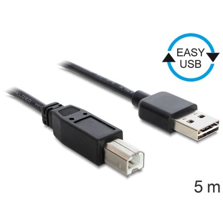 DeLOCK 85553 USB cable USB 2.0 5 m USB A USB B 0.48 Gbit/s Black