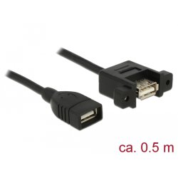 DELOCK Kabel USB 2.0 Typ-A Buchse USB 2.0 Typ-A Buchse zum Einbau 0.5 m