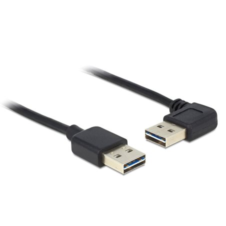 DELOCK Kabel EASY-USB 2.0 Typ-A Stecker EASY-USB 2.0 Typ-A Stecker gewinkelt links / rechts 2 m