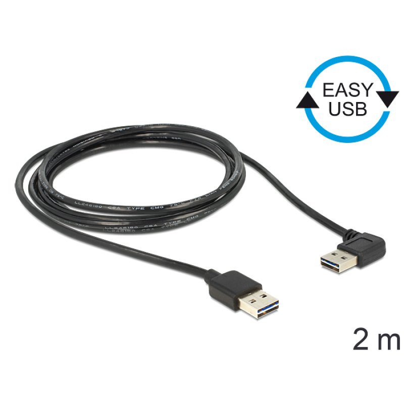 DeLOCK 85557 câble USB USB 2.0 2 m USB A 0,48 Gbit/s Noir