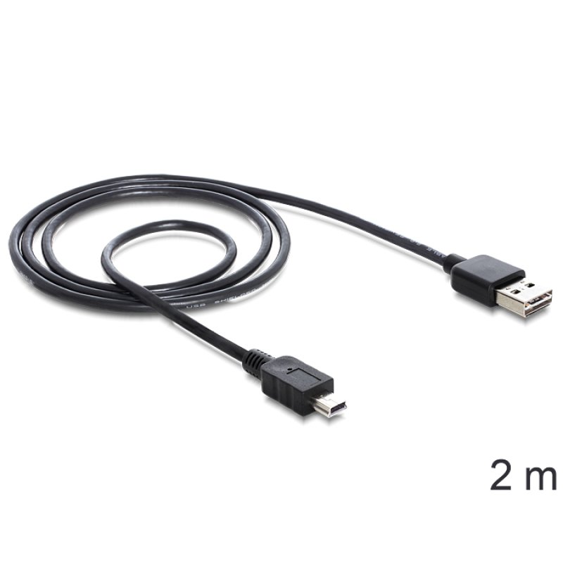 DeLOCK 85554 USB cable USB 2.0 2 m USB A Mini-USB B 0.48 Gbit/s Black