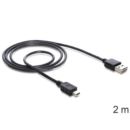 DeLOCK 85554 câble USB USB 2.0 2 m USB A Mini-USB B 0,48 Gbit/s Noir