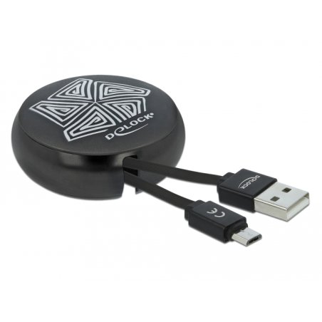 DeLOCK Câble rétractable USB Type-A à Micro-B black