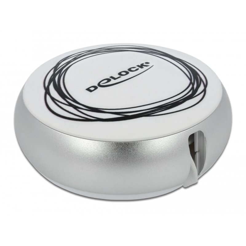 DeLOCK Câble rétractable USB 2 en 1 Type-A à Micro-B et USB-C blanc / argenté