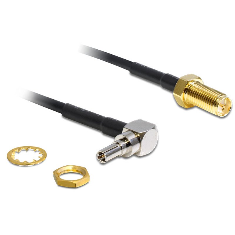 DeLOCK 88465 câble de signal 0,20 m Or, Argent, Noir