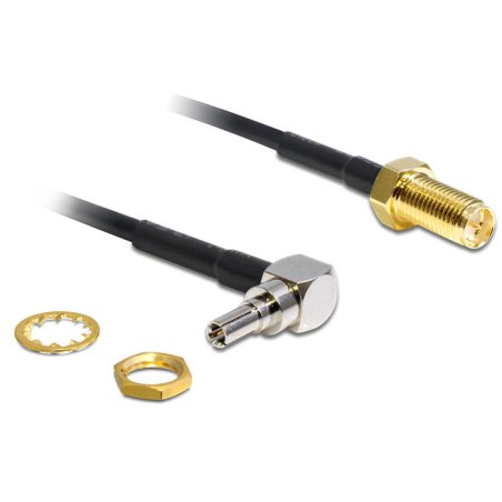 DeLOCK 88465 câble de signal 0,20 m Or, Argent, Noir