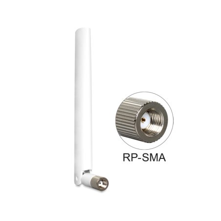 DELOCK Antenne WLAN RP-SMA 802.11 a/b/g/n 2-4 dBi omni Gelenk weiss