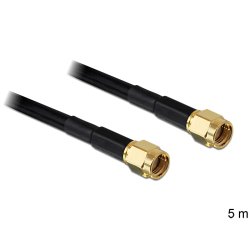 DeLOCK RP-SMA - RP-SMA, 5m coaxial cable Black