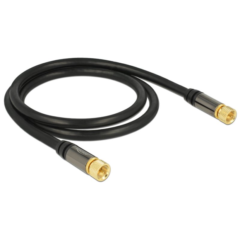 DeLOCK 88918 câble coaxial RG-6/U 1 m F Noir