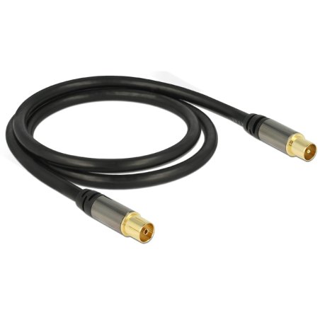 DeLOCK 88922 câble coaxial RG-6/U 1 m IEC Noir