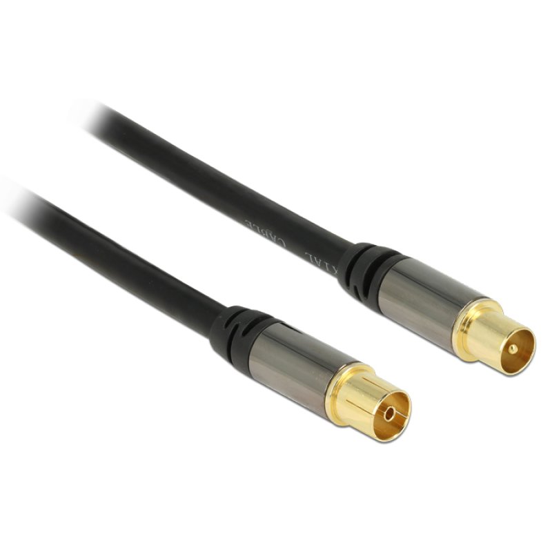 DELOCK Kabel IEC Stecker IEC Buchse RG-6/U 1m