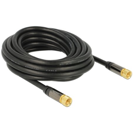 DeLOCK 88921 câble coaxial RG-6/U 5 m F Noir