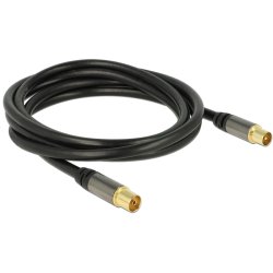DELOCK Kabel IEC Stecker IEC Buchse RG-6/U 2m