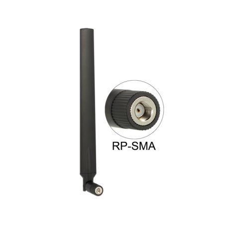 DELOCK Antenne WLAN RP-SMA 802.11 ac/a/h/b/g/n 4 - 7 dBi omni Gelenk schwarz rotateable version