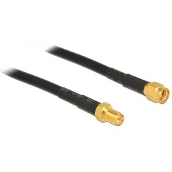 DeLOCK 3m CFD200 câble coaxial RP-SMA Noir